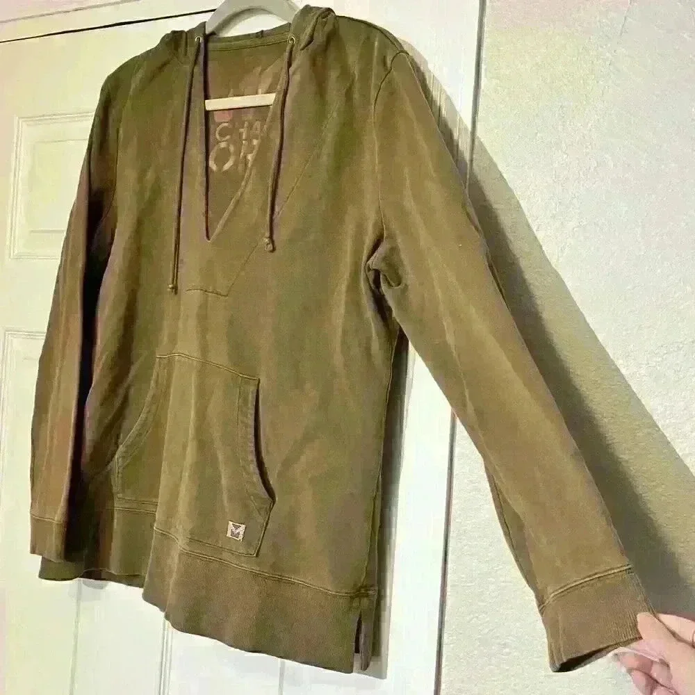 Michael Kors Womens Hoodie Sweatshirt Drawstring Embellished Logo Y2K Size XL